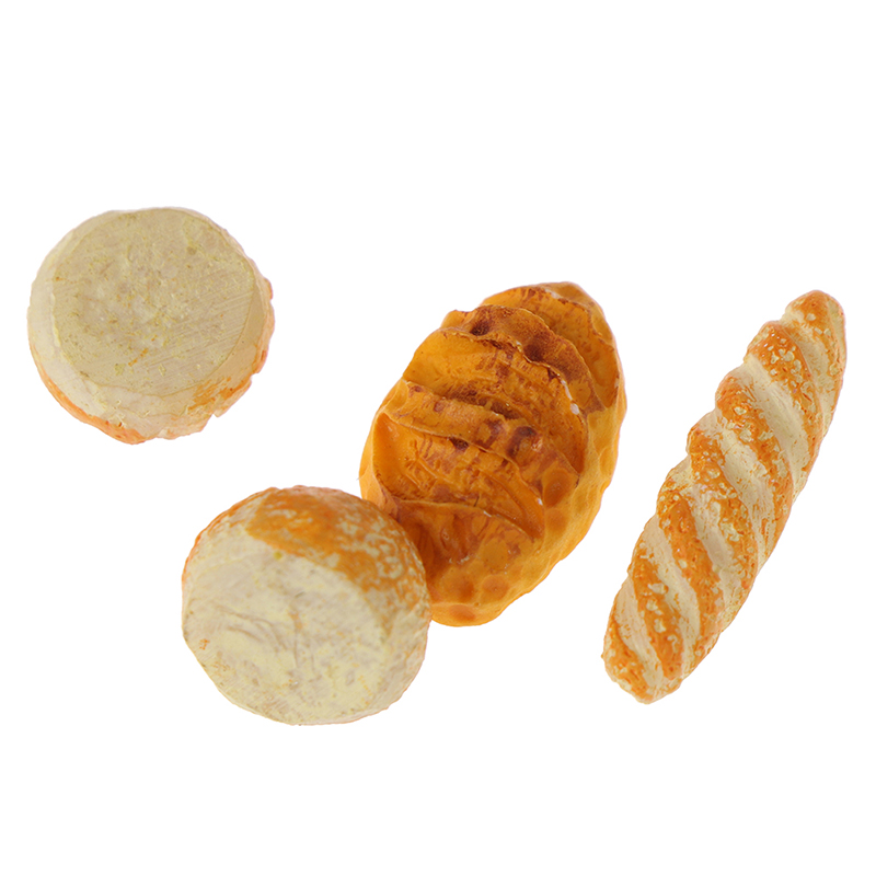 4 stk / parti skala 1/12 simulering brød dukkehus miniature mad morgenmad snack dessert køkken legetøj dukkehus miniature