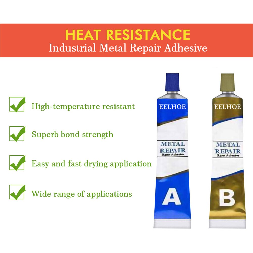 2pcs Glue Iron Steel Radiator Metal Repair Water Tank Strong Toughness Electric Portable Leakage Adhesive Sealant