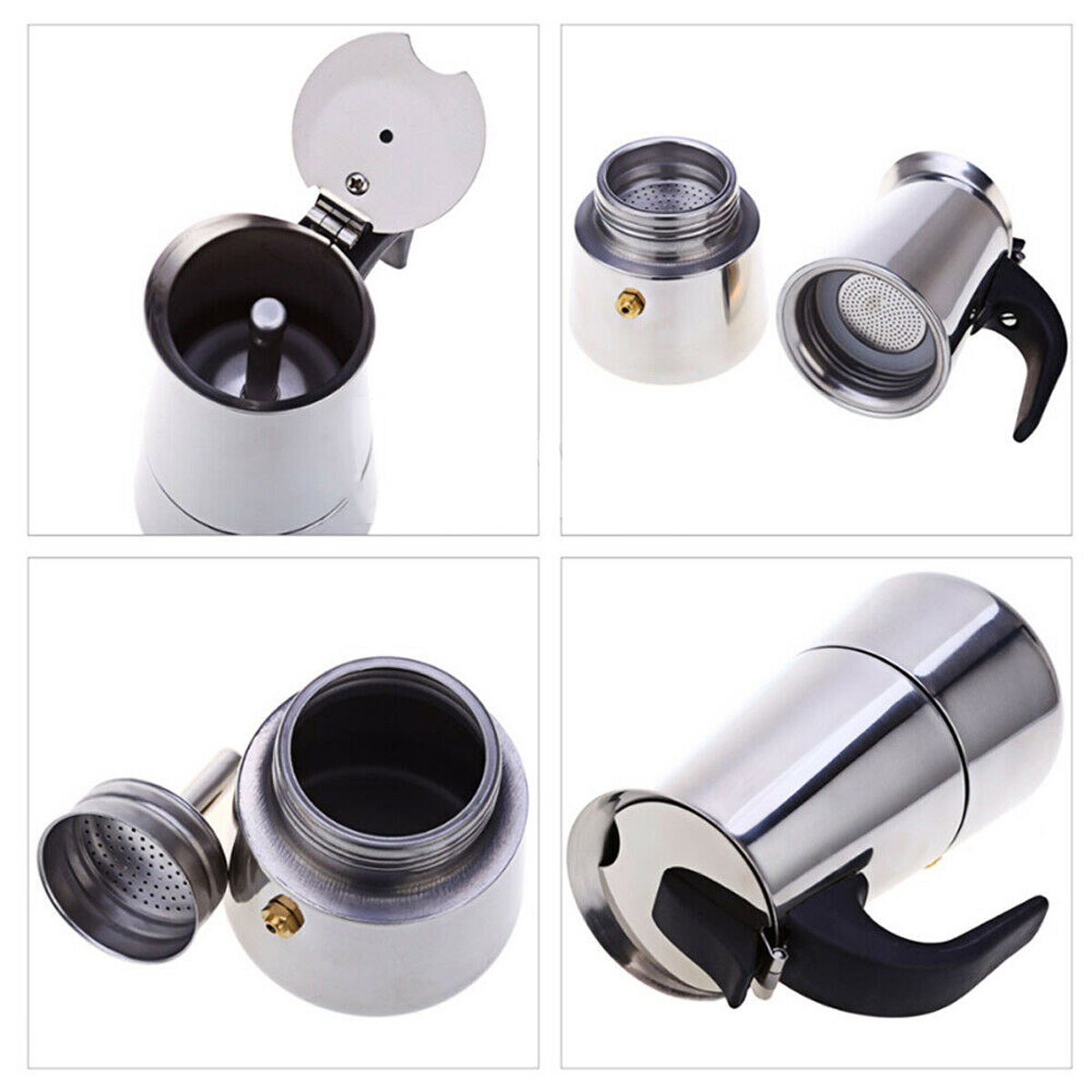 Stainless Steel Coffee Pot Mocha Espresso Latte Percolator Stove Coffee Maker Pot Percolator Drink Tool Cafetiere Latte Stovetop