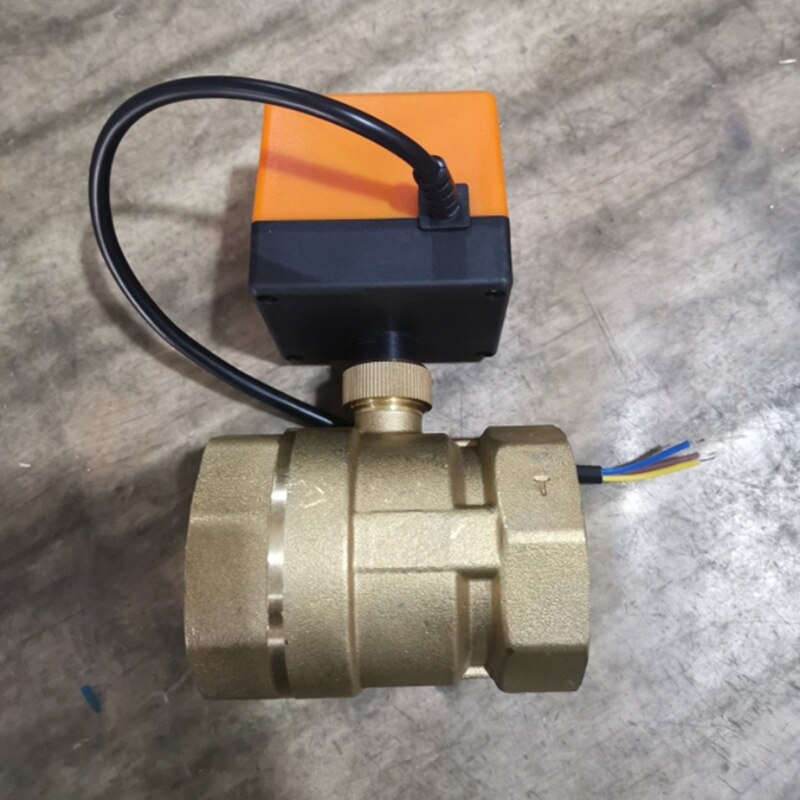 Ac 220V G2 Dn50 2-Way 3-Wire 2-Point Control Brass Electrical Motorized Ball Valve