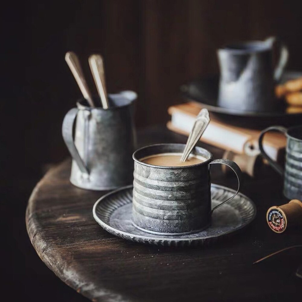 Retro metalplade antik metalbakke rund smedejerns opbevaringsbakke dessertkage tørret frugt tallerken hjem køkkenindretning