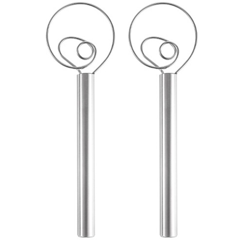 Stainless Steel Dough Whisk, Dough Blender, Baking Tools, 2 Pack, Silver