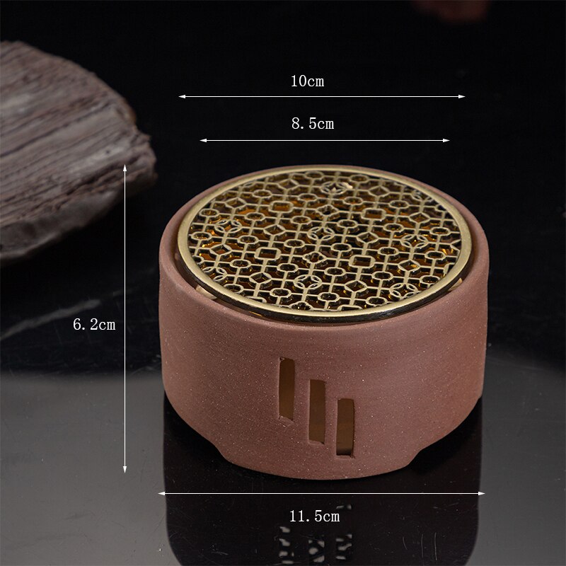 Estufa de té japonesa de cerámica, estufas de té cálidas de Kung Fu chino, Accesorios para Juego de té, soporte calentador de tetera, decoración de Base Vintage: E Style