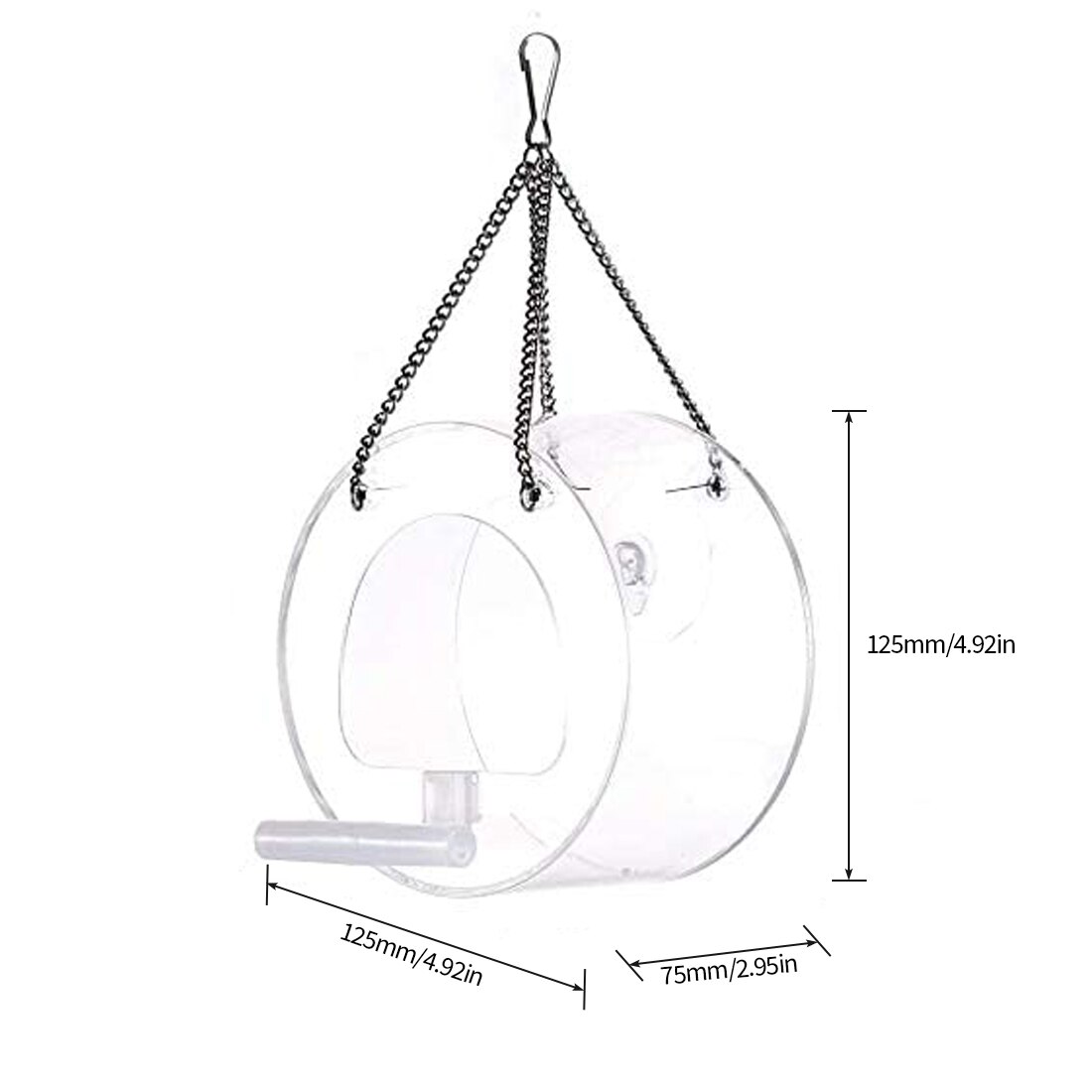 Bird Feeder Acrylic Transparent Window Viewing Bird Feeders Tray Birdhouse Suction Cup Mount House Type Feeder: A