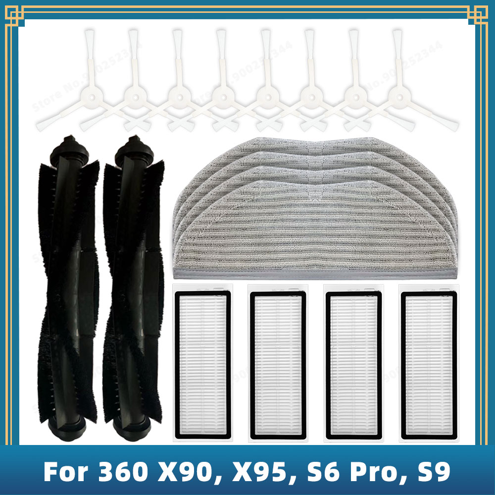 Compatibel Voor 360 X90, S6 Pro, S9 Robotstofzuiger Vervangende Onderdelen Accessoires Hoofdborstel Hepa Filter Dweildoek