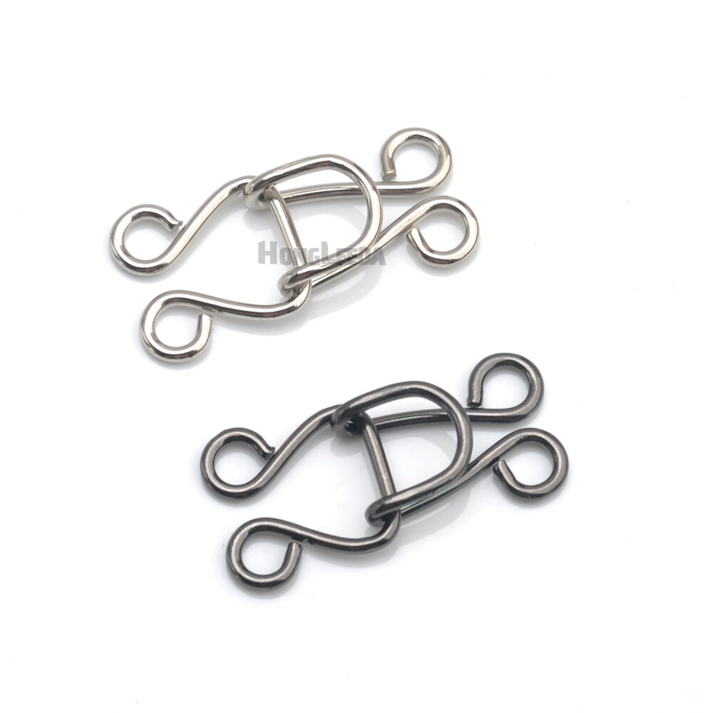 40sets/lot 14# big trousers pant dress skirts hooks metal brass hook / eye nickle, black HE-013