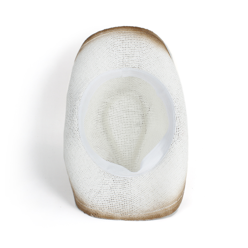 Sombrero de paja ahuecado para mujer, Sombrero de paja ahuecado, estilo bohemio, hecho a mano, estilo Cowboy del Oeste, Jazz, talla 56-58CM