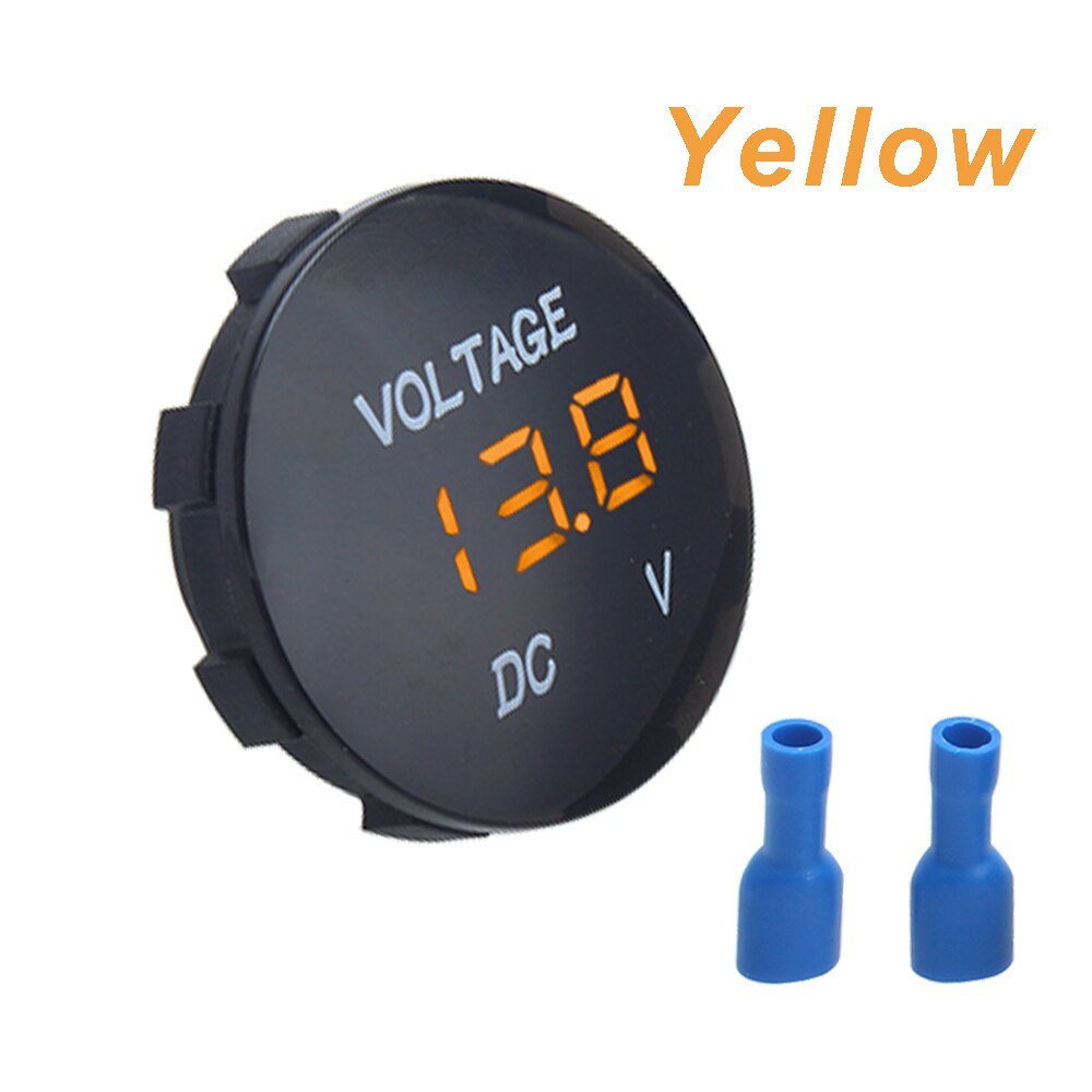 DC 12V-24V Digital Panel Voltmeter Spannung Meter Tester Led-anzeige Für Auto Auto Motorrad Boot Refit zubehör: YELLOW