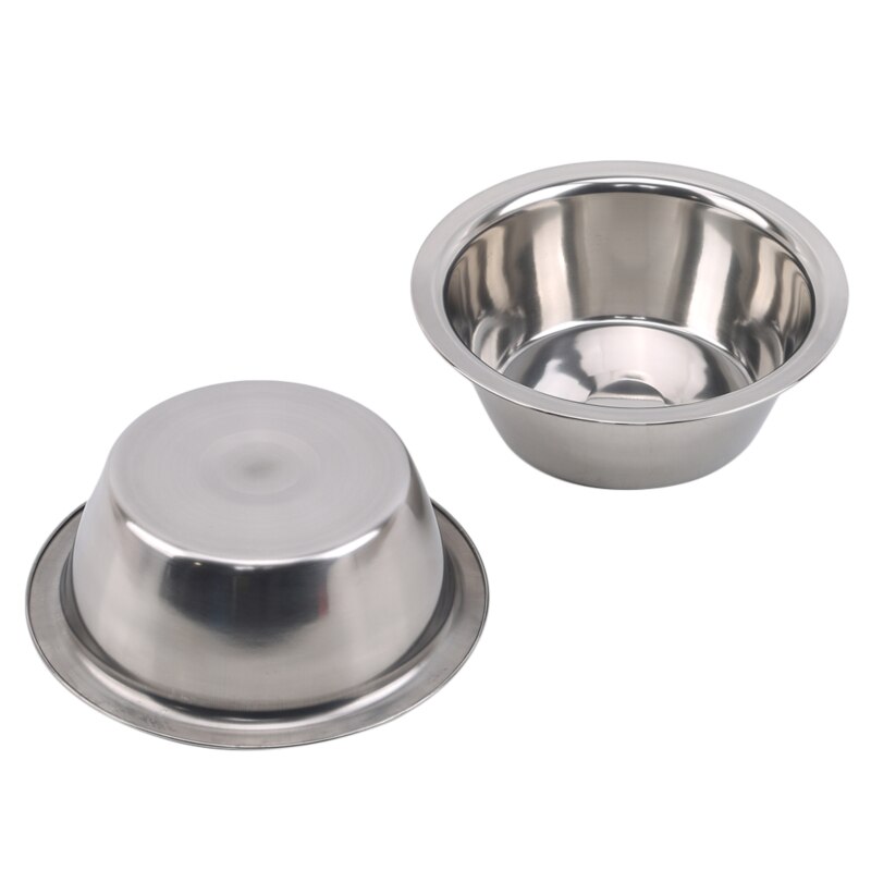 Stainless Steel Double Bowl Dog Cat Feeder Raised Stand Raised Dish Feeding Pet Water