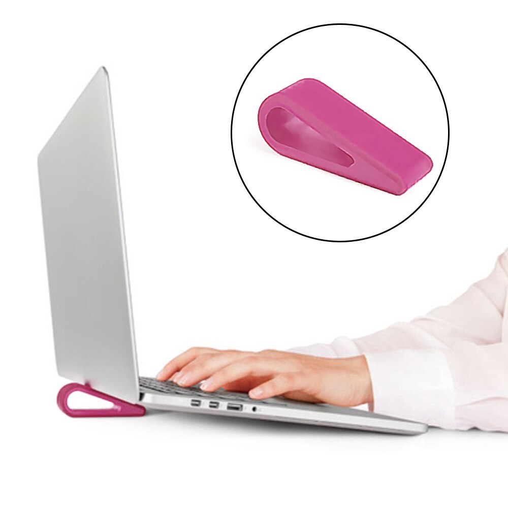 Besegad Tablet Holder Laptop Cooling Stand Simple Notebook Keyboard Risers Stand Holder for Offices Cooler Base School Supplies: Pink