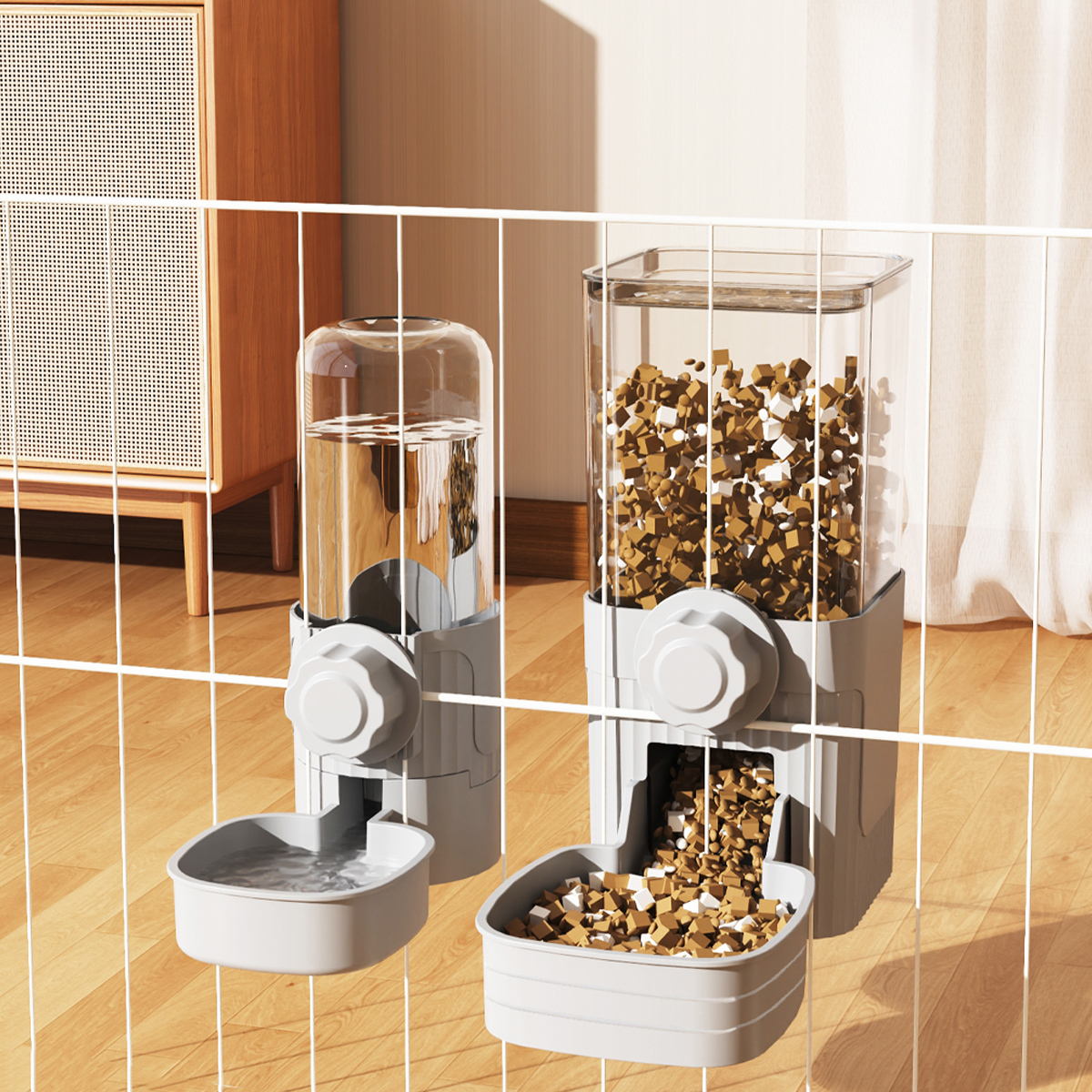 Bebedero automático para mascotas, cuenco con jaula colgante para perros y gatos, adecuado para cachorros pequeños, gatos, conejos, contenedor de comida, cuenco dispensador