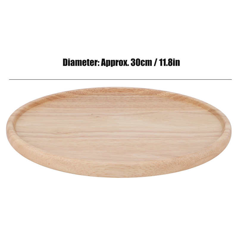 Plato de madera para Pizza sin pintar, bandeja de servicio resistente al calor, vajilla para el hogar, restaurante