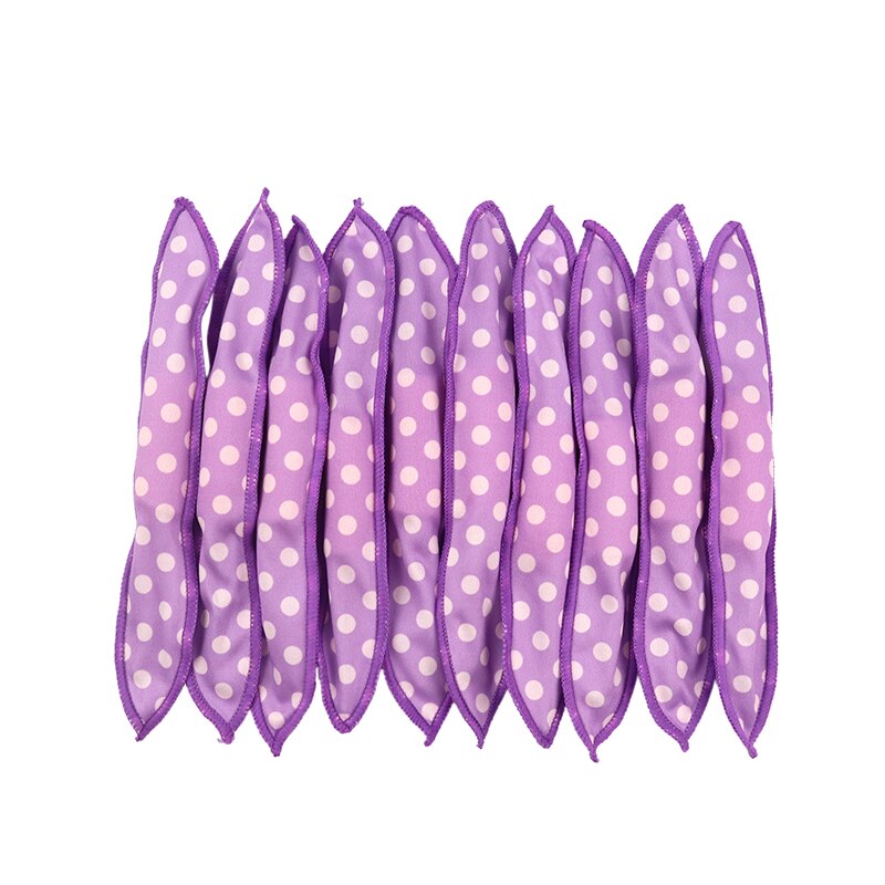 10 Pcs/Lot Hair Curlers Soft Sleep Pillow Hair Rollers Set Best Flexible Foam and Sponge Magic Hair Care DIY Hair Styling Tools: 10pcs Purple