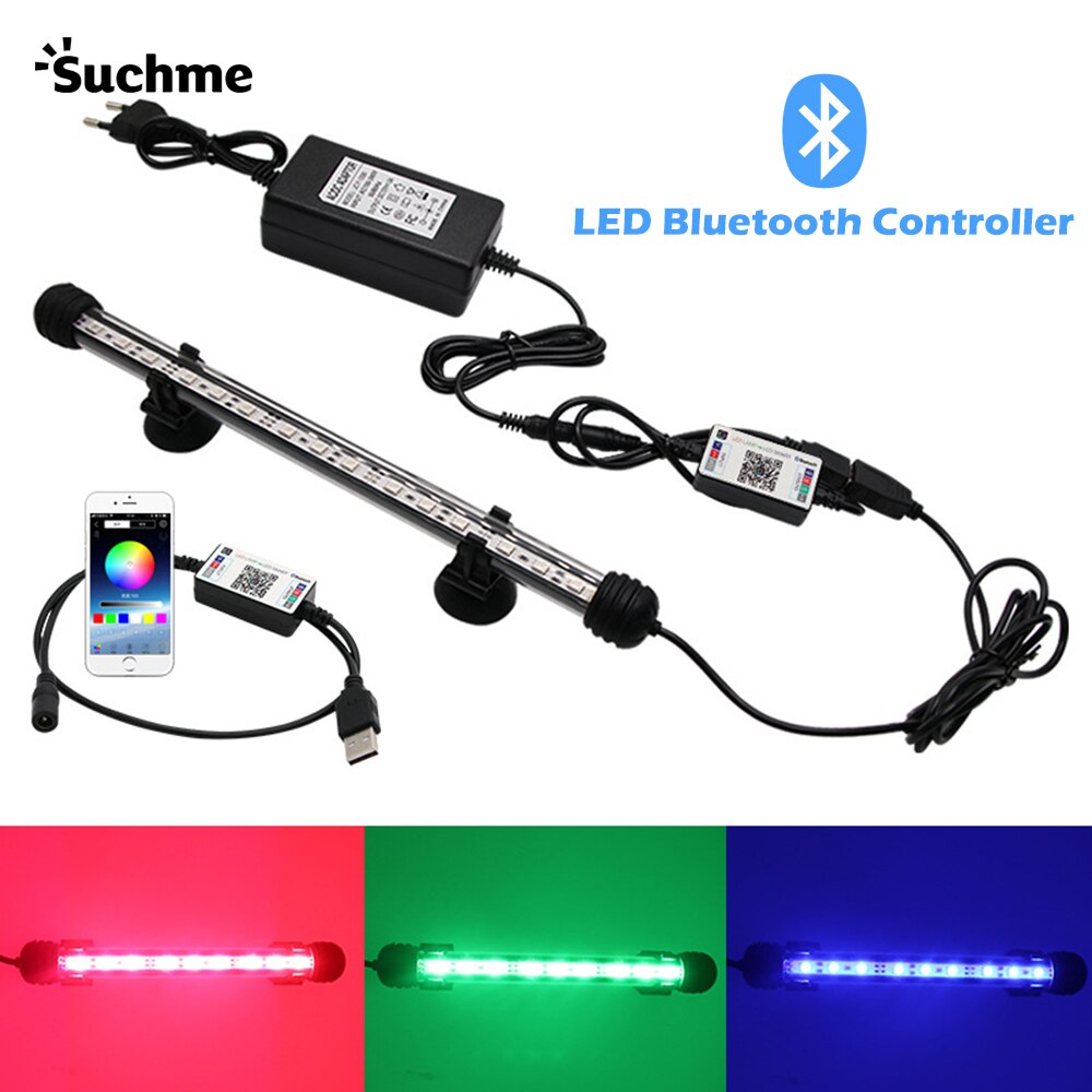 Led akvarie belysningslampe fjernbetjening til plantet akvarium marine led lys akvarium rgb akvarium led belysning bluetooth