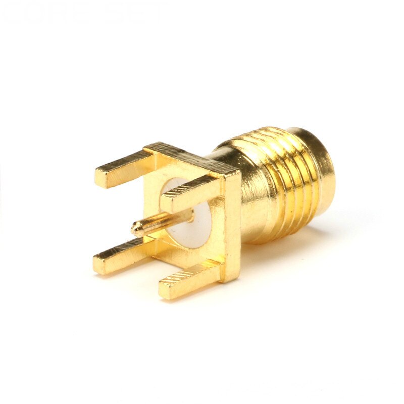 Clavija soldadura hembra SMA, borde de tuerca, Clip PCB, montaje recto, conector RF chapado en oro, soldadura de receptáculo, 2/5/10 Uds.