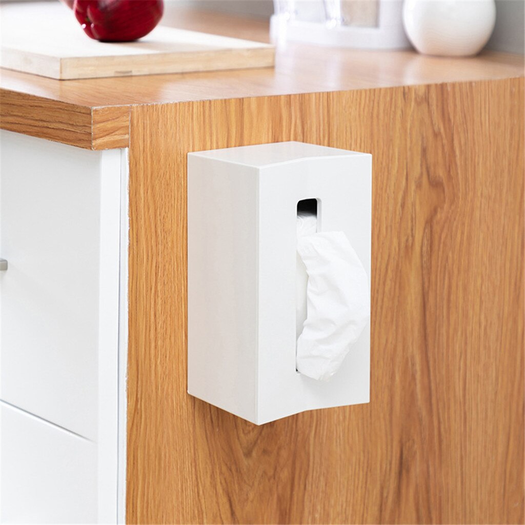 Boîte à mouchoirs murale auto-adhésive en plastique cuisine placard porte-serviettes boîte de rangement en papier de soie Pojemnik Na Chusteczki