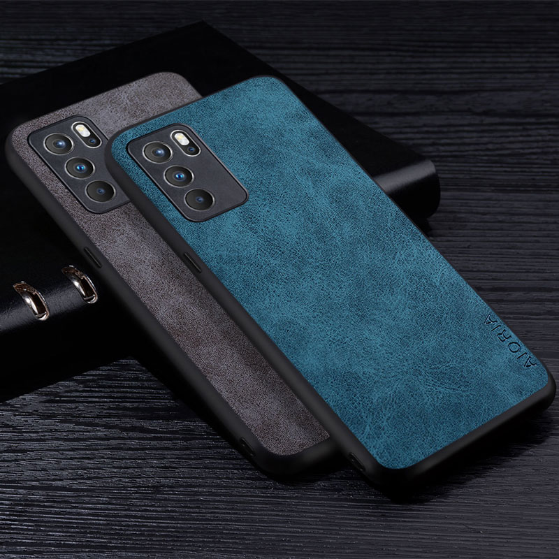 Premium PU Leathe Phone Case for Oppo Reno 6 Pro Plus Scratch-Resistant Solid Color Cover for Oppo Reno6 Pro Plus 4G 5G Case