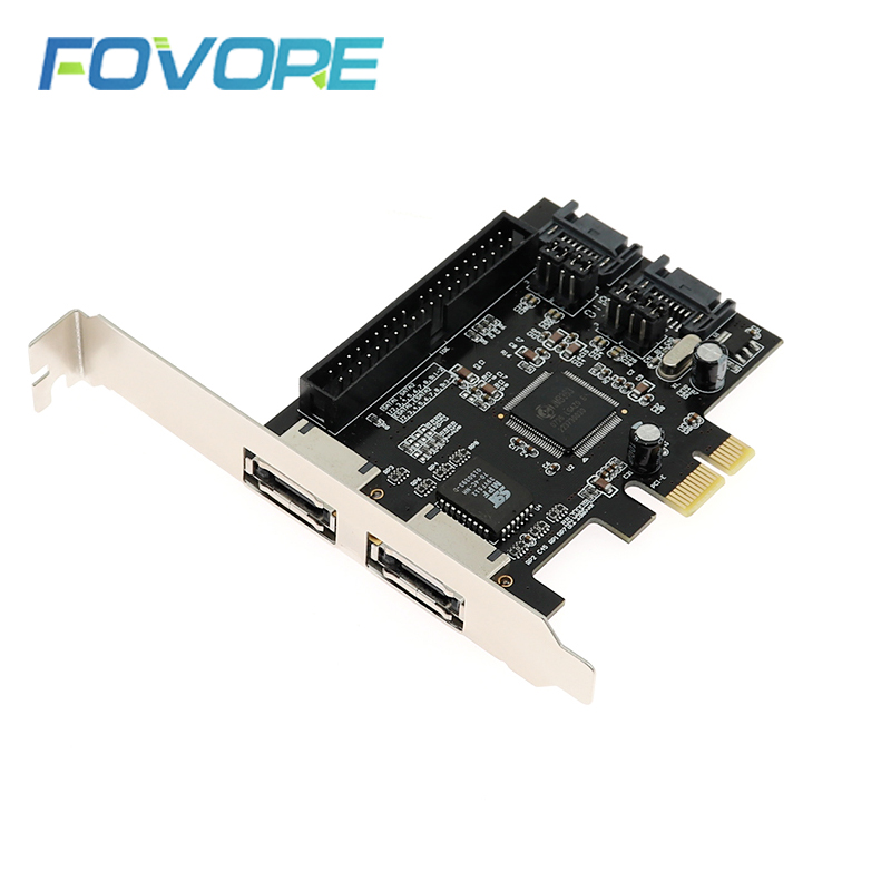 Combo de 2 puertos SATA 2,0 + IDE + 2 puertos eSATA PCI-e PCI express, tarjeta controladora SATA IDE PCI e, tarjeta adaptadora