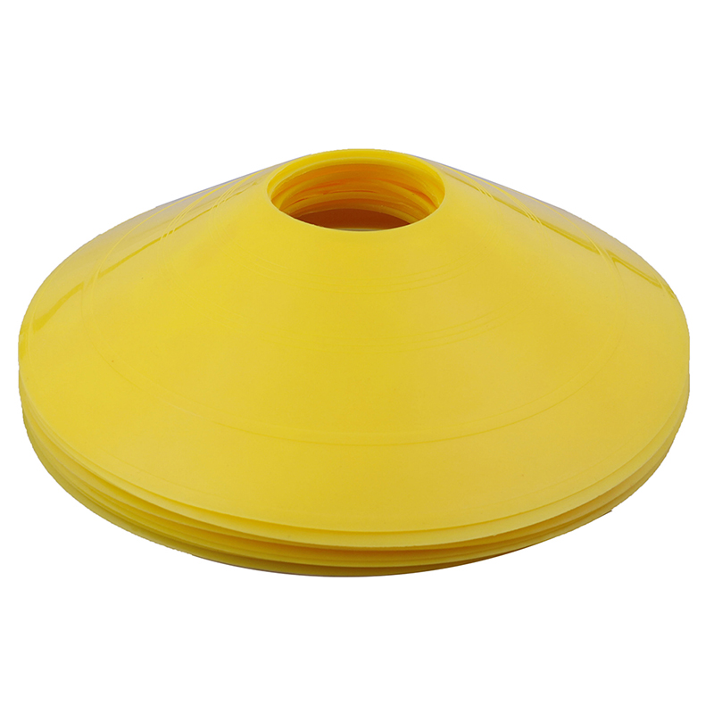 Juego de 10 unidades de Entrenamiento de fútbol resistentes a la presión, marcador de discos, Cubo de PVC, accesorios deportivos,: Amarillo