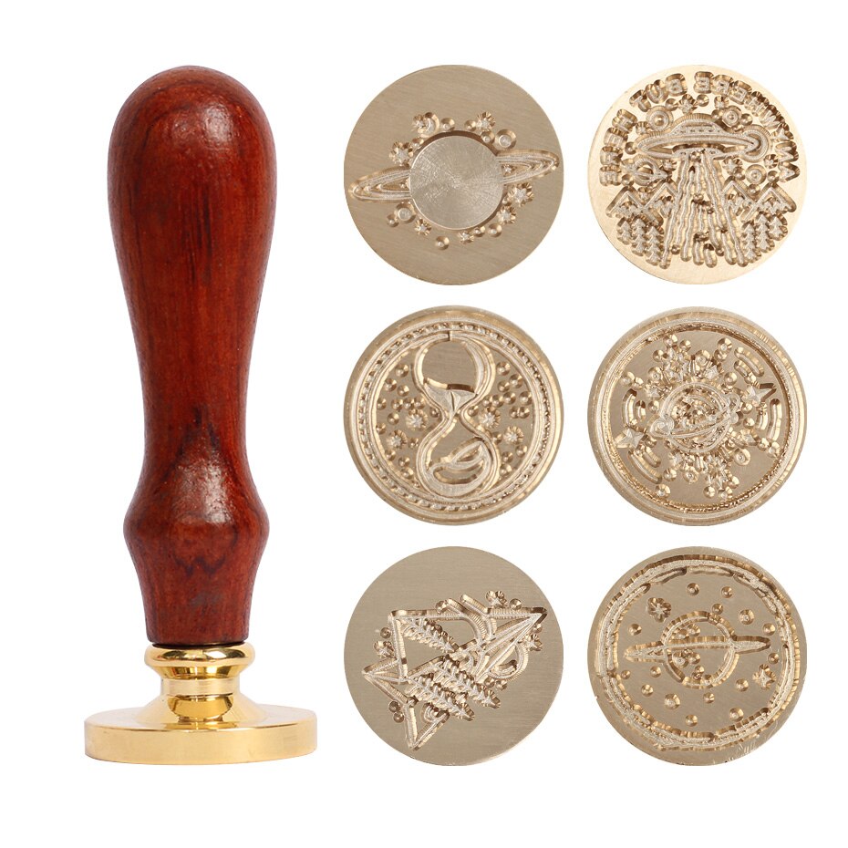 Retro Wooden Stamp Antique Metal Sealing Wax Stamps Wood Handle Wedding Invitations Decor Wax Seal Stamp Craft Wax Seal Stamp