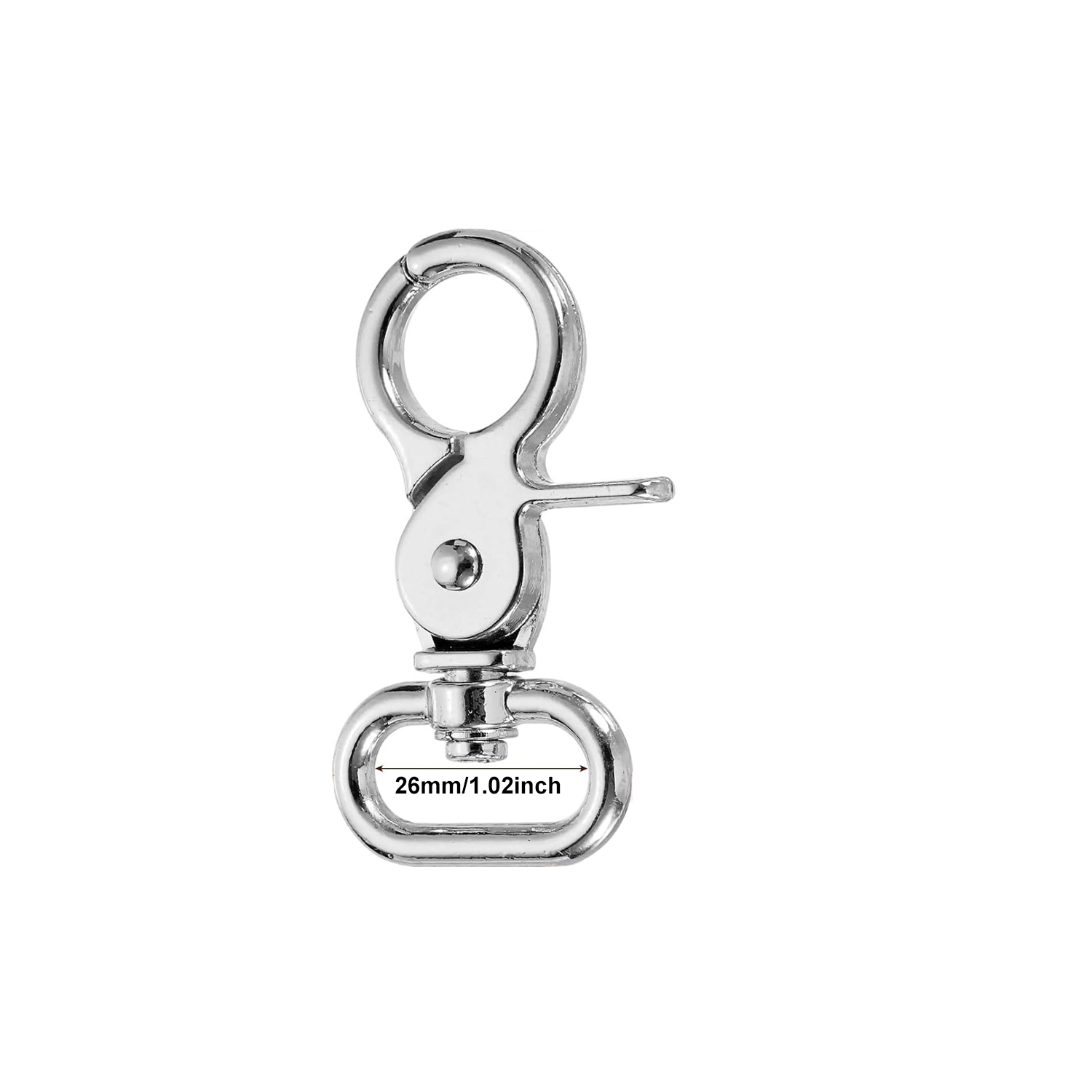 4-20 stuks 13/26mm metalen karabijnhaak sleutelhanger, draaibare haak voor tas, hondenriem, riem, portemonnee, sleutelhangers, karabijnhaak hardware: 4 # / zwart nikkel