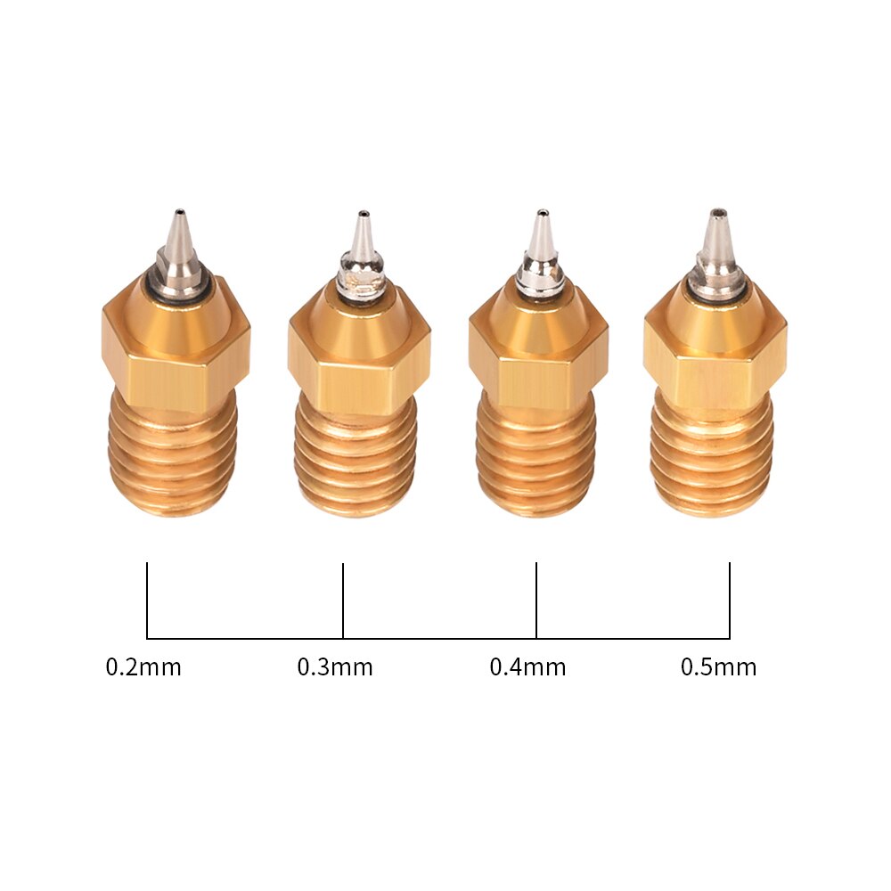 Budaschnozzle1.1 Mondstuk 0.2/0.3/0.4/0.5MM Voor 3D Printer J-head Hotend Extruder Filament M6 draad Voor 3D Printer Onderdelen