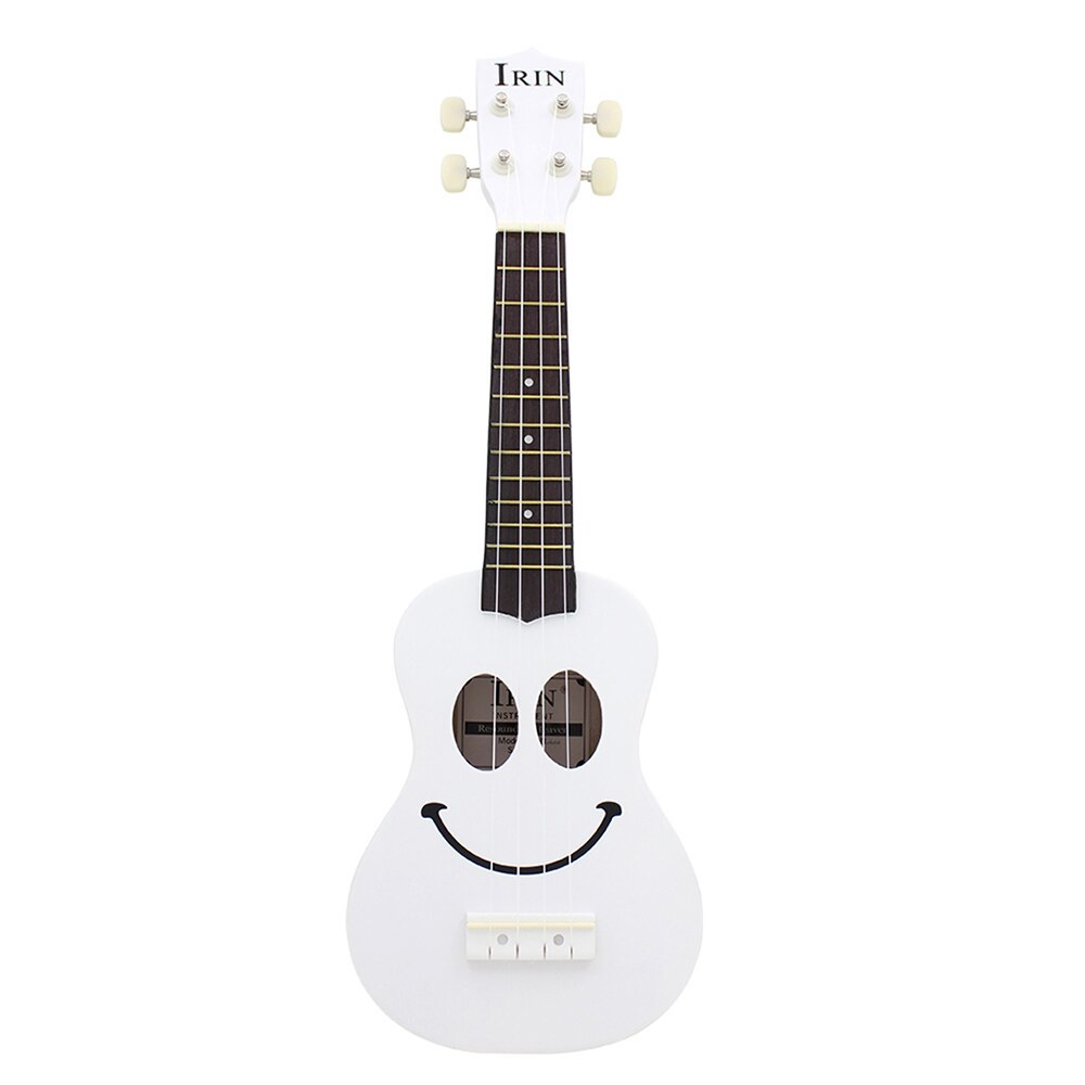M MBAT-ukelele de tilo de 21 pulgadas para niño, instrumento Musical de 4 cuerdas, guitarra hawaiana, bolsa de ukelele, de Navidad: Smiley