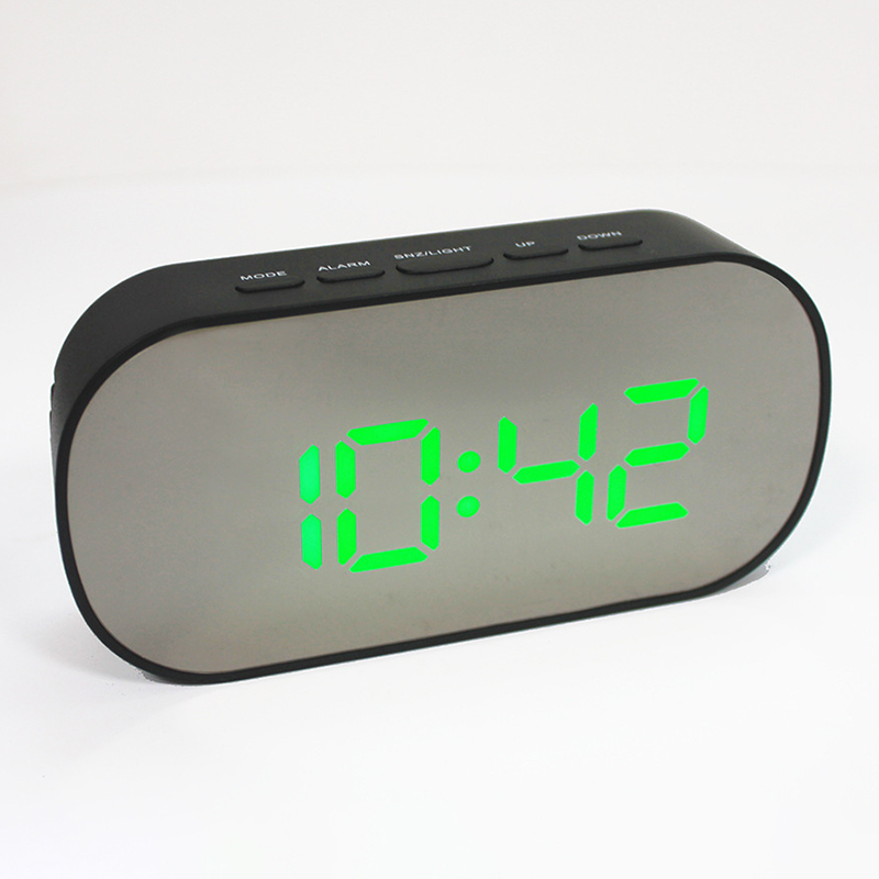 Digital Alarm Clock Mirror Surface LED Night Mode Display Home Living Room Bedroom Tabletop Decorations Clocks: 8