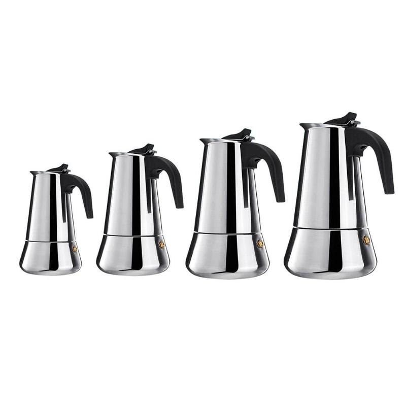 Moka Italian Coffee Maker Stainless Steel Percolator Tool Mocha Cafetiere Stove Top Mocha Coffee Pot 100/200/300/450ML