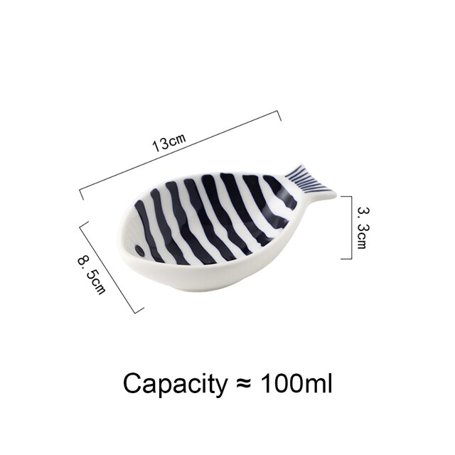 Irregular Fish Shape Ceramic Plate Rectangle Solid Glaze Steaming Fish Tray Porcelain Dinner Plate Household Dish: 8