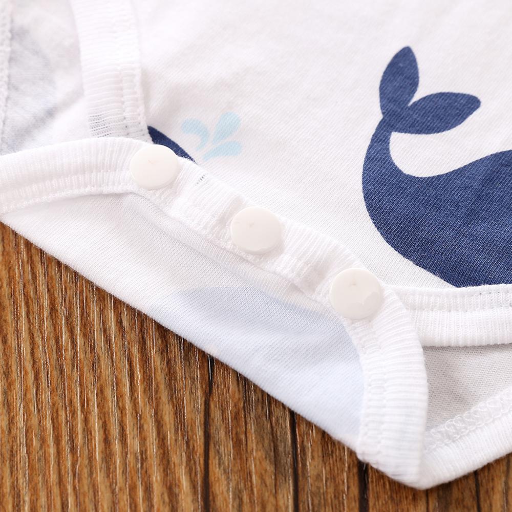 PatPat Neue Sommer und Frühling Baby Wal Allover Kurze-hülsenspielanzug Ein Stück Strampler & Bodys Baby Kleidung