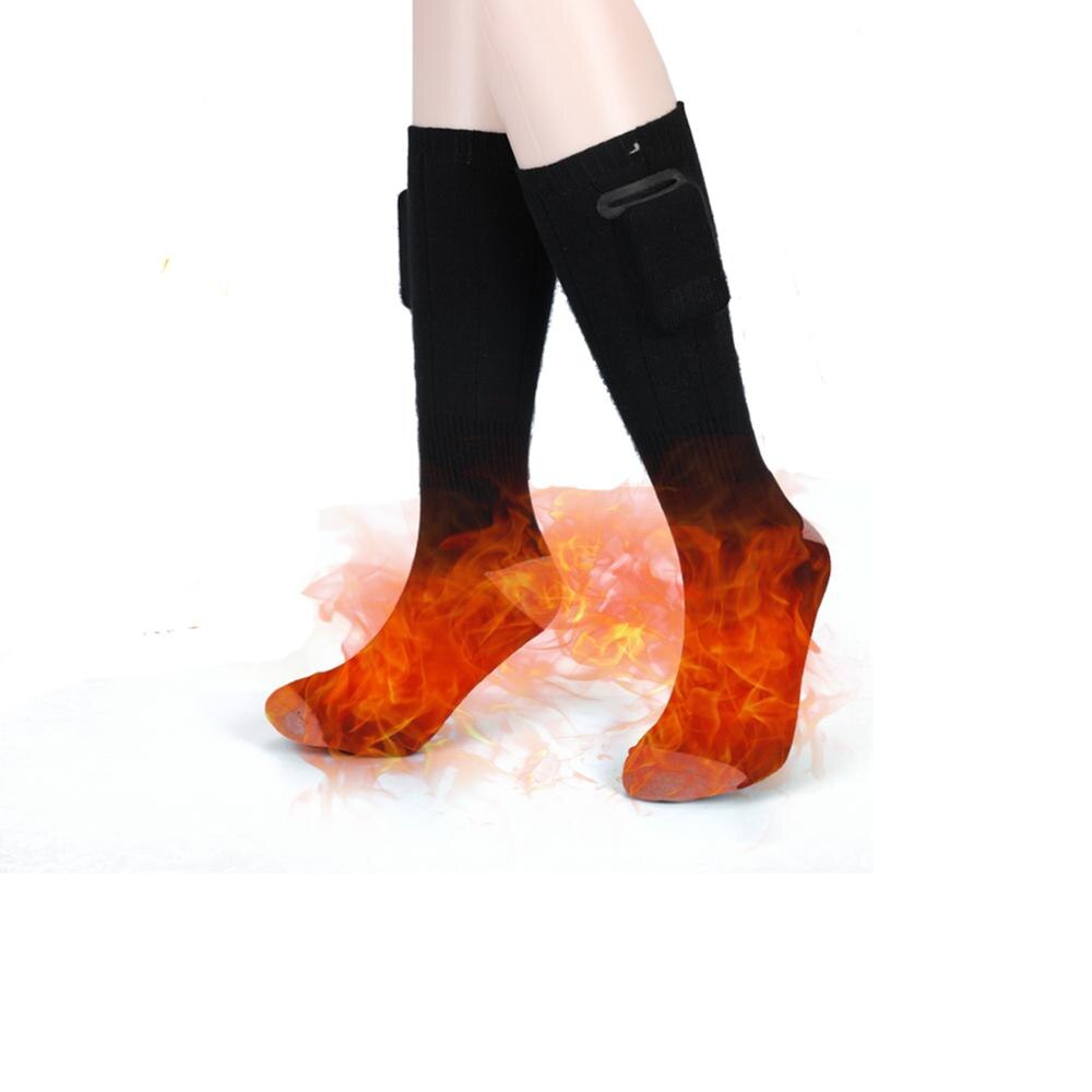 Calcetines calefactables eléctricos con batería recargable, para hombre y mujer, para invierno, esquí, deporte de ciclismo: Black
