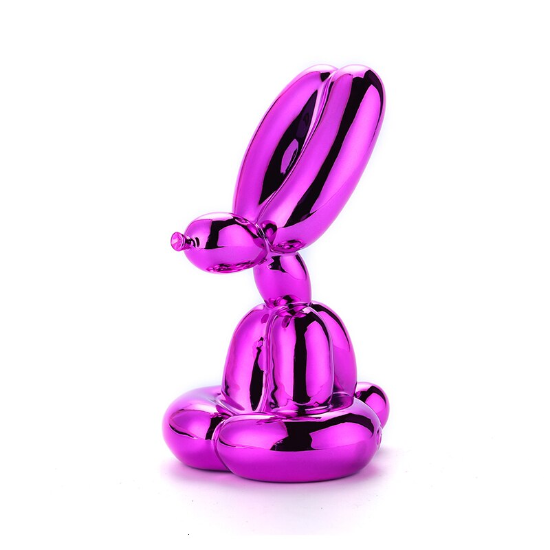 ABSTRACTION nordique décoration animale JEFF KOONS ballon lapin série résine artisanat décoration de la maison SCULPTURE: Purple / 17 cm high