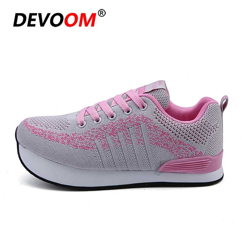 Toning Shoes Women Men Fitness Walking Sneakers Casual Women Wedge Platform Shoes Loafers Slimming Swing Shoes: Pink / 8.5