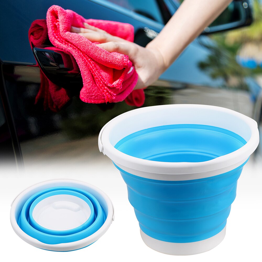 Car Wash Bucket for Tourism Outdoor Fishing Camping Portable Save Space Round Bathroom Kitchen Bucket Foldable Bucket