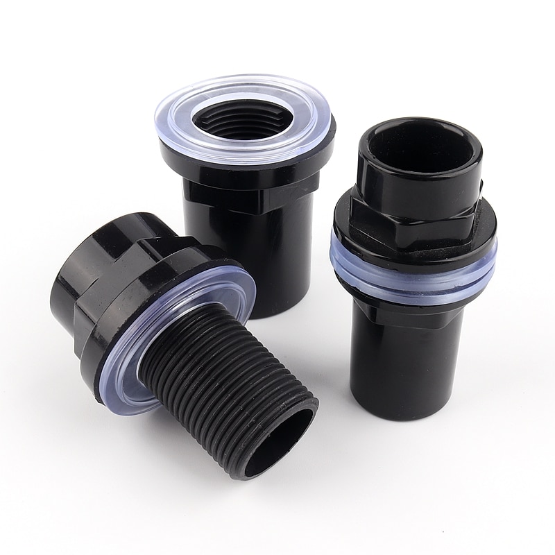 5 Size Avaliable 1/2"~1 1/2" PVC Pipe Fittings Aquarium Fish Tank Connector Overflow Thread Water Supply Accessories Joint