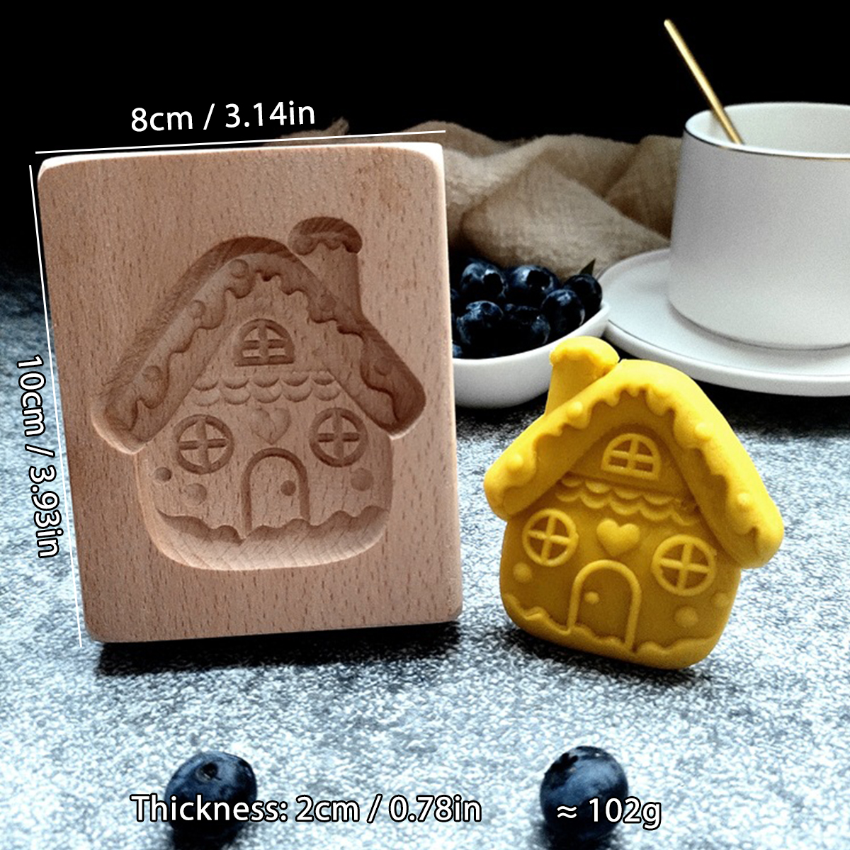 1 molde de madera para galletas de Navidad, patrones de animales, moldes para cortar galletas en relieve tallados en 3D, pájaro, oso, tigre, caballo, ardilla