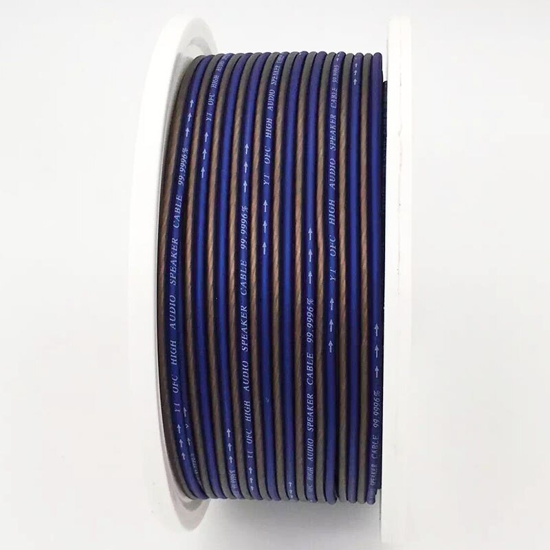 Câble de haut-parleur Hi-Fi de voiture en cuivre pur, câble de haut-parleur OFC 14GA 16GA 18GA, stéréo Hi-Fi/système Audio de voiture violet noir 1m