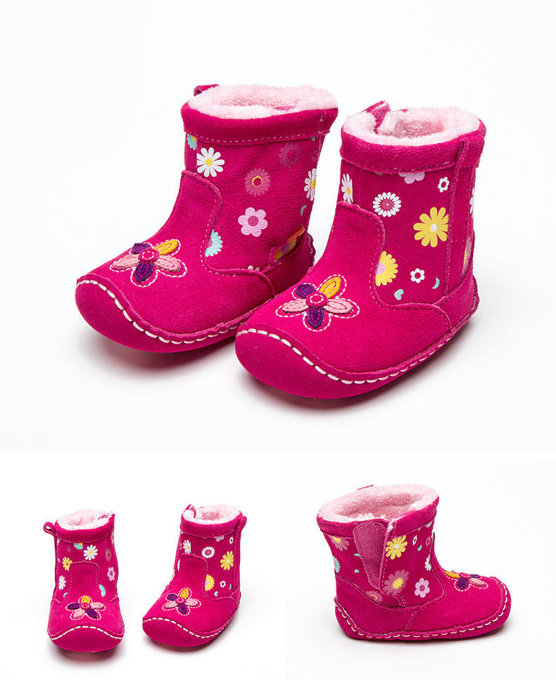 Novo 1 par winer quente sapatos de bebê botas de neve inverno quente das crianças bota, menina crianças sapatos