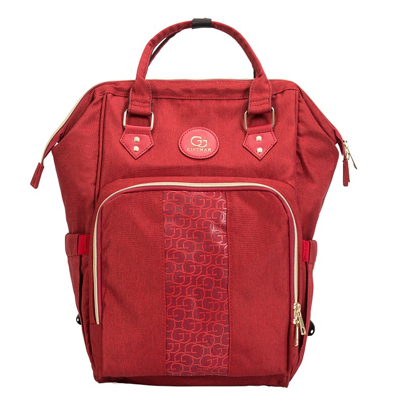 Bleiepose usb oppvarmingsflaske varmere mamma bleie ryggsekk stor kapasitet mumie bag til vinterreiser: Usb rød