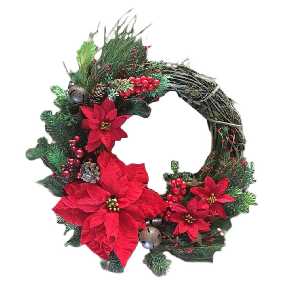 Julekranse på døren kunstig kransdør hængende dekorative forsyninger til jul fest dekoration  #4w: C