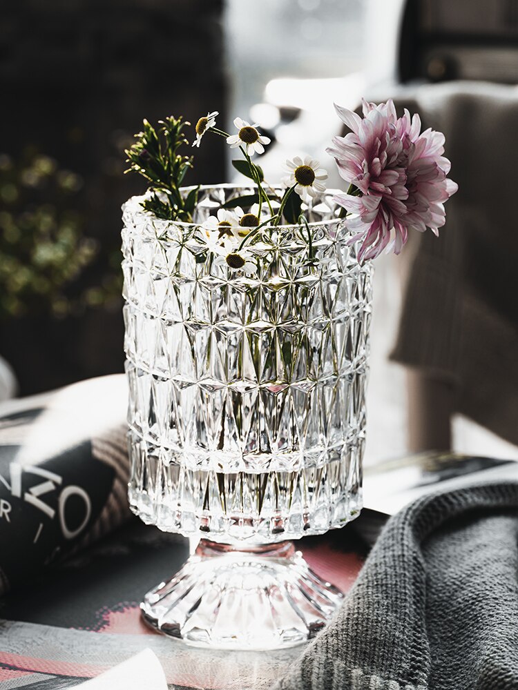 Vase en verre Transparent, lampe de Table créative, Style bouteille de fleur de Table, de luxe, pour plantation d&#39;eau