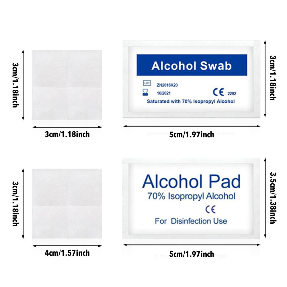 100pcs Alcohol Prep Swap Pad Wet Wipe For Antiseptic Skin Cleaning Care Jewelry Mobile Phone Glasses Clean Tool Alcohol Pads