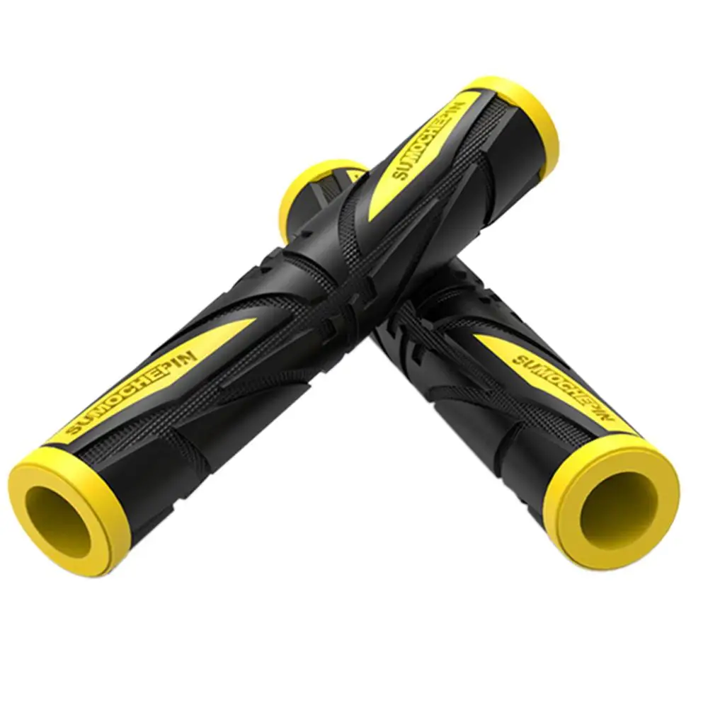 1Pair Motorcycle Handgrip Environmental rubber Motorbike Brake Clutch Lever Cover Handlebar Grips Motorcycle Handgrip Guard: Yellow