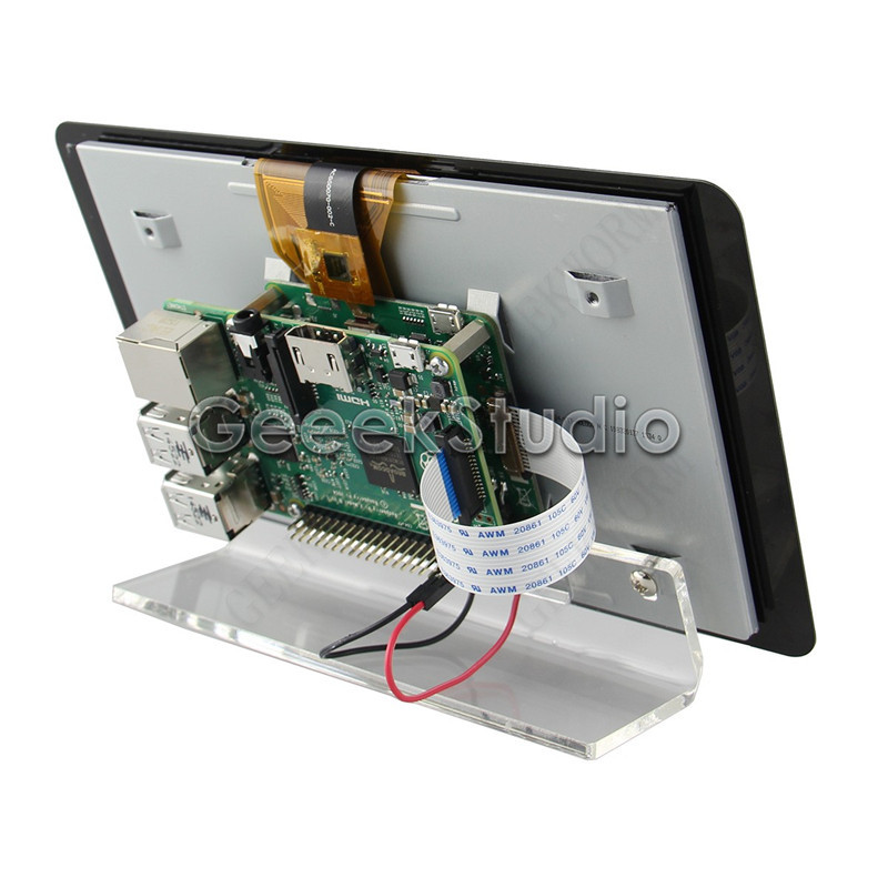 Transparant Clear Acryl Montage Behuizing Beugel voor Officiële Raspberry Pi 7 Inch 800*480 Touchscreen Display