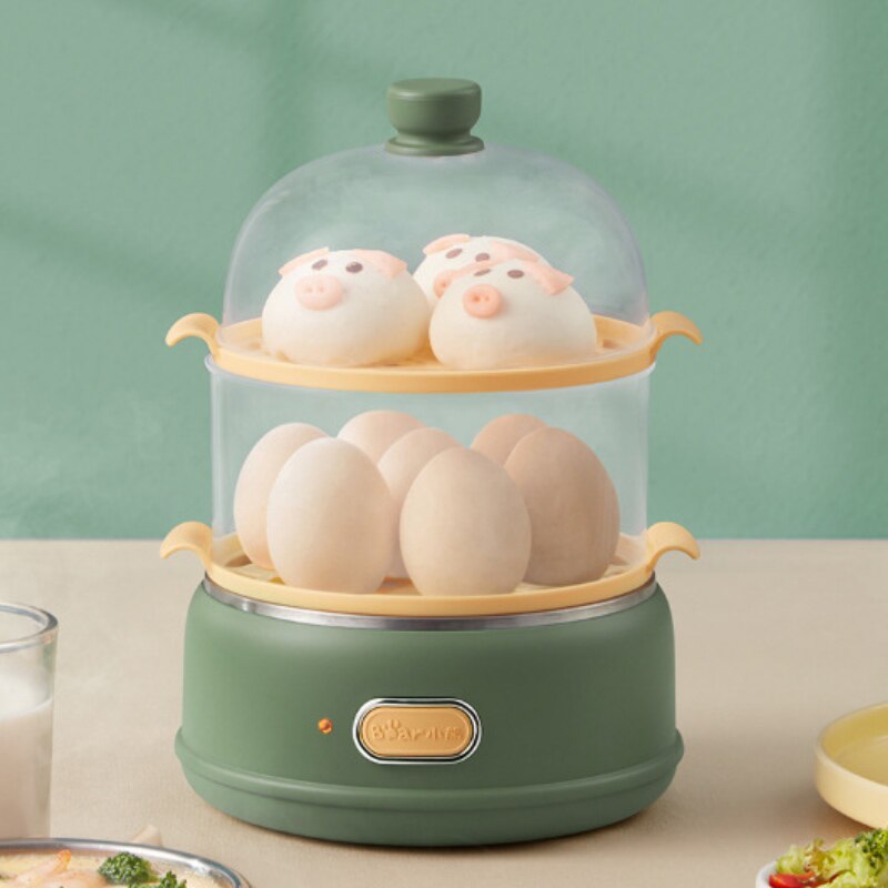 360W Egg Boiler Electric Egg Cooker Steamer Poacher Multifuctional Corn Milk Heating Breakfast Machine Bear/ZDQ-B14E8: Default Title