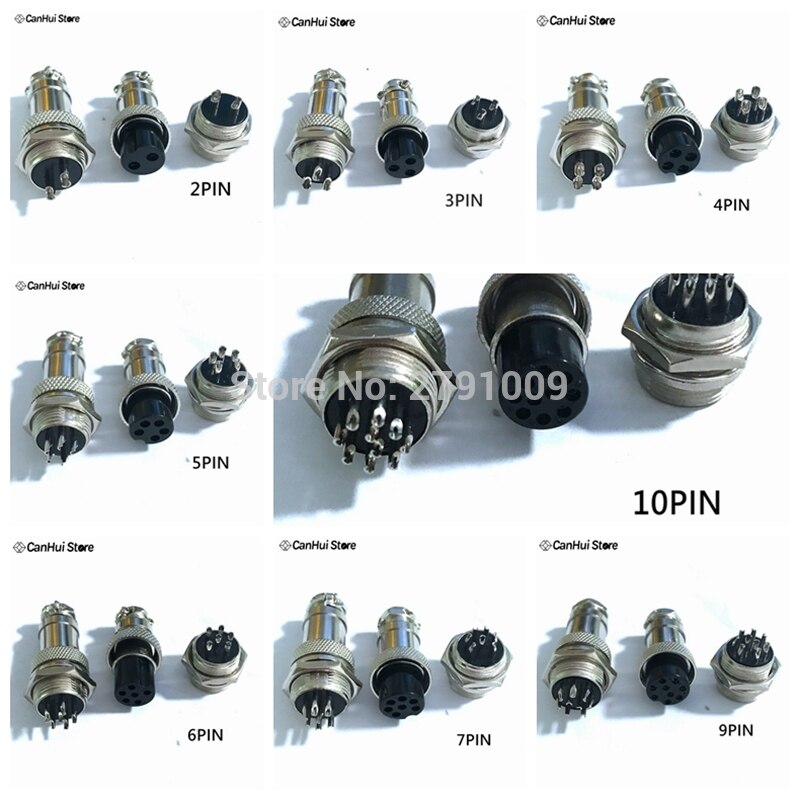 CLDIY GX16 8 Pins Panel Metalen Montage Rond Metaal Luchtvaartstekker Adapter Socket Mannelijk Vrouwelijke Stekker 10 Stuks 688573095