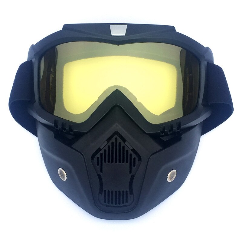 Professionele Retro motorhelm Goggle Masker Vintave masker open helm kruis helm goggle Moto Casque Casco Capacete: Geel