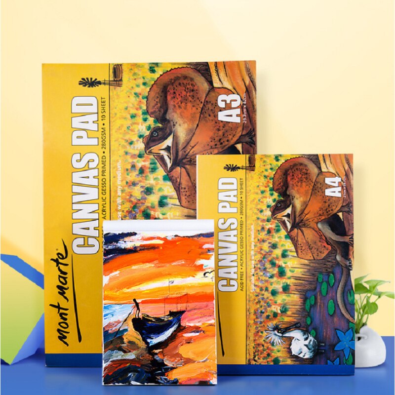 A4 / A5 Blank Tear Open Canvas Pad Book Sketch Book for Oil Painting or Acrylic Art Supplies for Beginner 10 Sheets