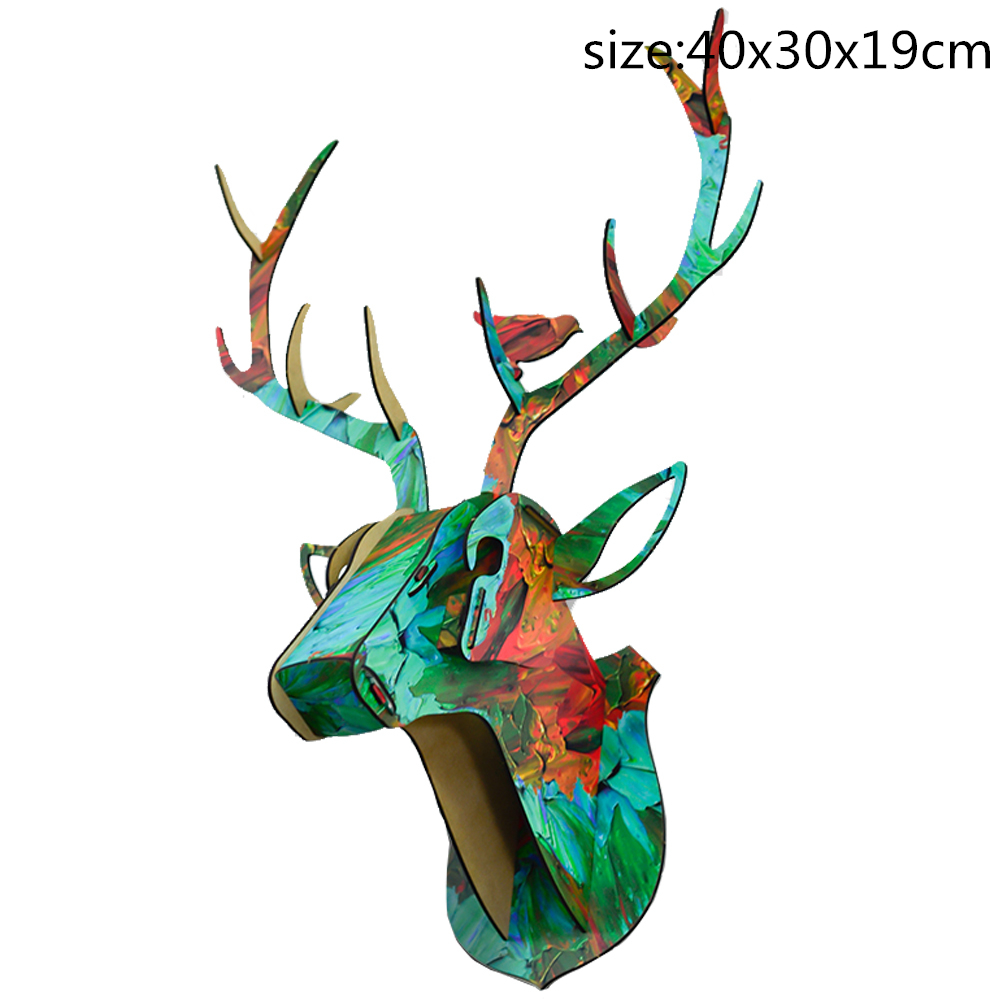 3D Dierenkop Muur Mount Herten/Eenhoorn/Rhino Hoofd Houten Diy Speelgoed Kinderkamer Muur Opknoping Decoratie Verjaardag kerstcadeau